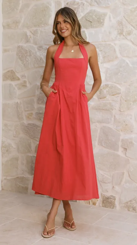 Caden Maxi Dress - Red sold by Billy J