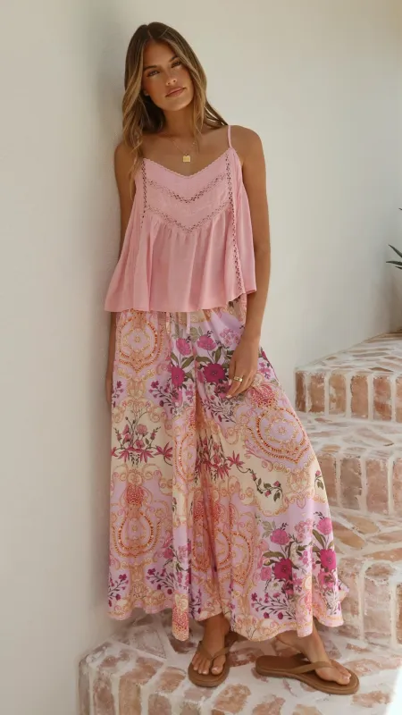 Belinda Pants - Pink Floral sold by Billy J