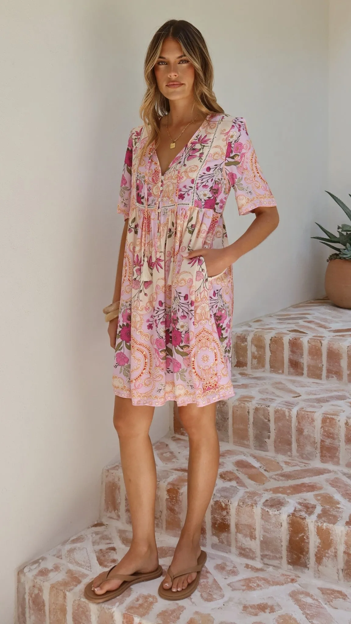Adalynn Mini Dress - Pink Floral sold by Billy J product image thumbnail 4