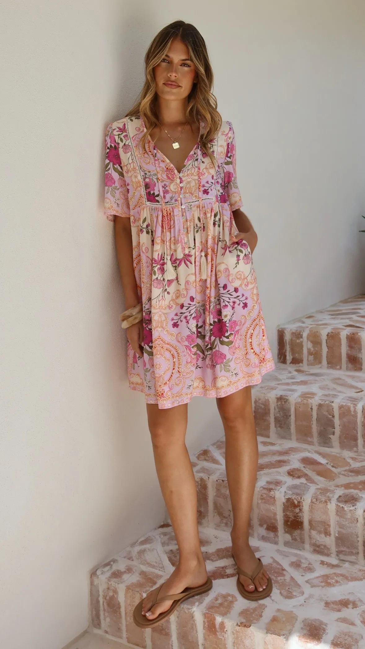 Adalynn Mini Dress - Pink Floral sold by Billy J product image thumbnail 5