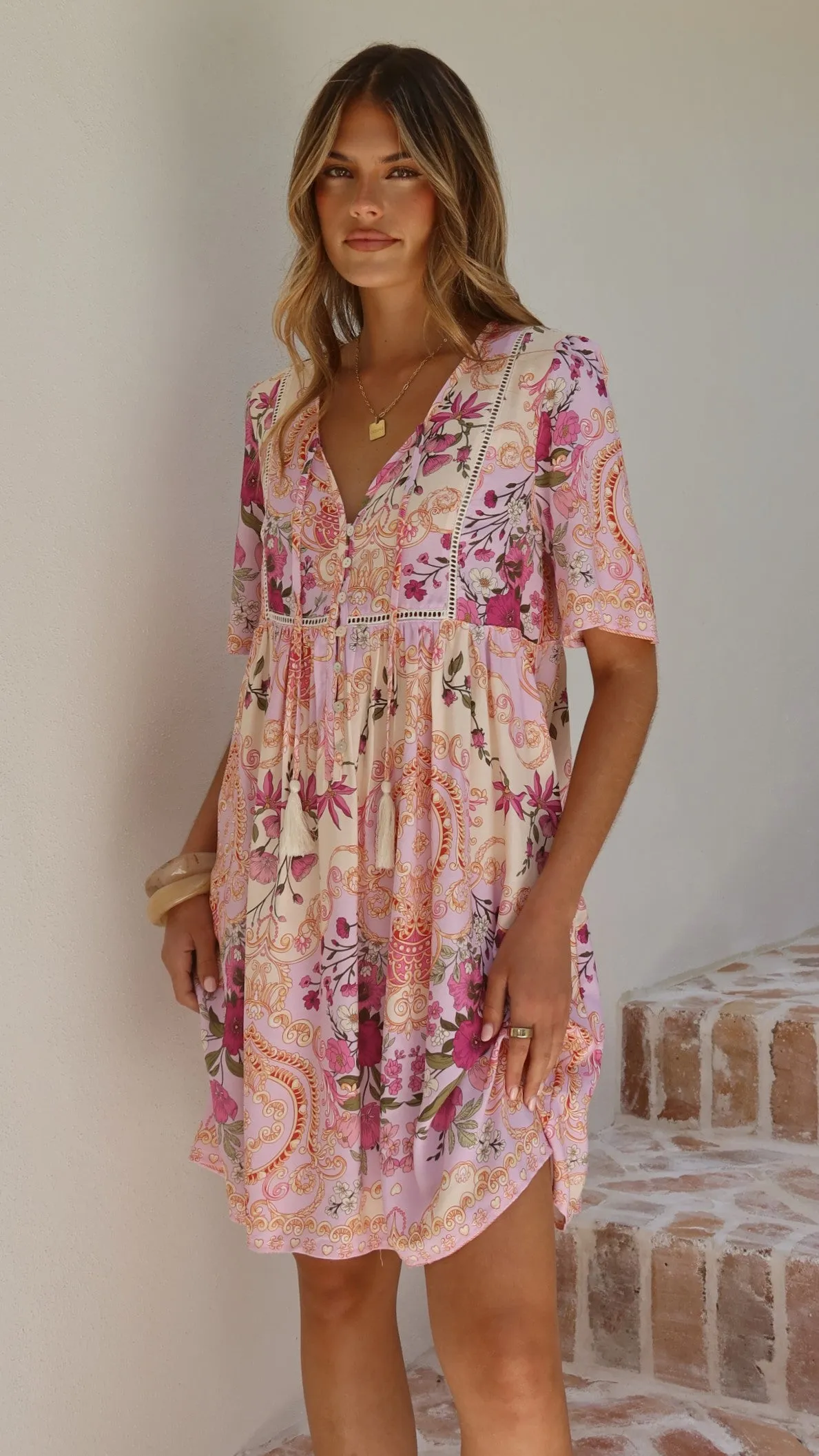 Adalynn Mini Dress - Pink Floral sold by Billy J product image thumbnail 3