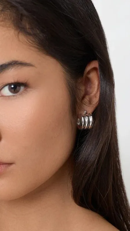 Trio Rows Mini Earrings - Silver sold by Billy J