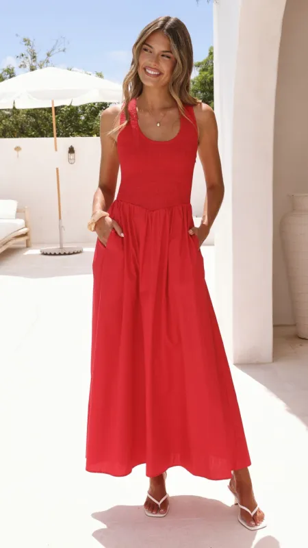 Maia Maxi Dress - Red sold by Billy J