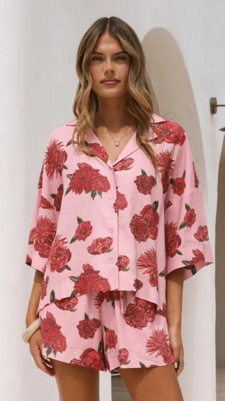 Luna Button Up Shirt - Dahlia Rouge sold by Billy J