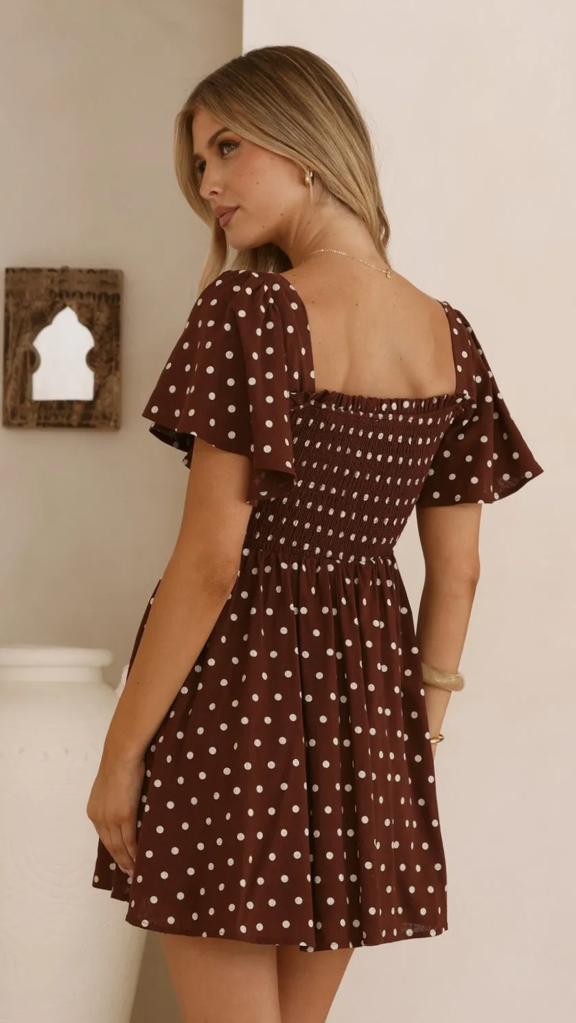 Molly Mini Dress - Chocolate/Nude Spot sold by Billy J product image thumbnail 2