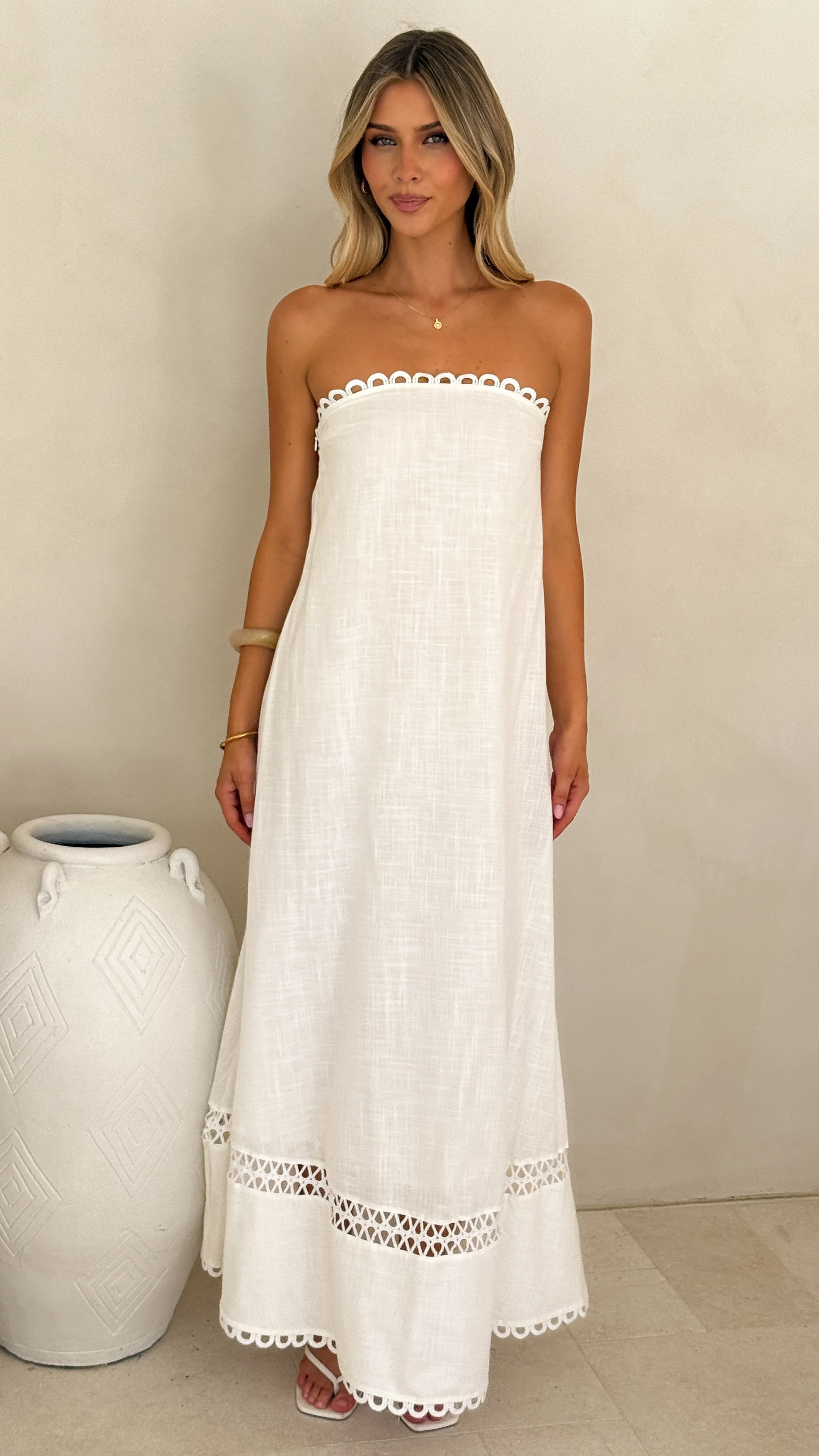 Sandra Maxi Dress - White sold by Billy J product image thumbnail 4