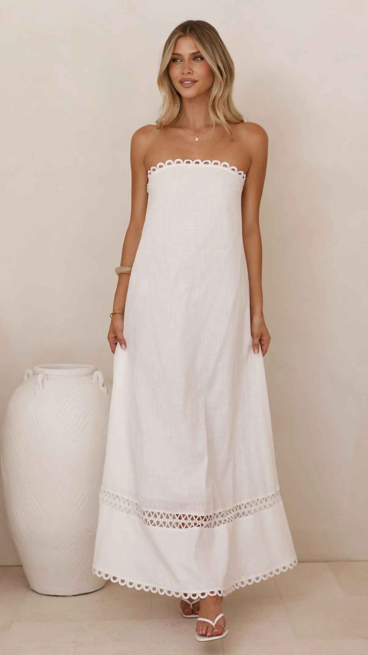 Sandra Maxi Dress - White sold by Billy J product image thumbnail 3