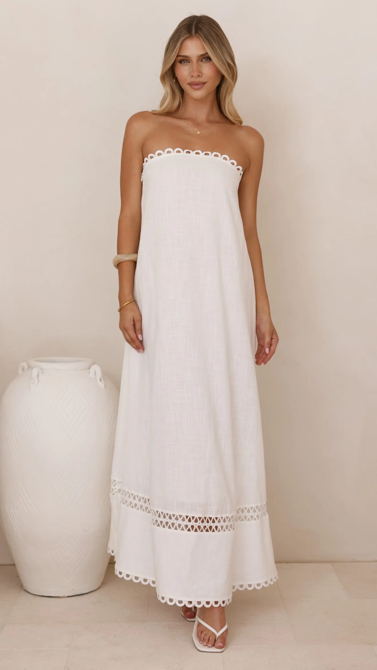 Sandra Maxi Dress - White sold by Billy J