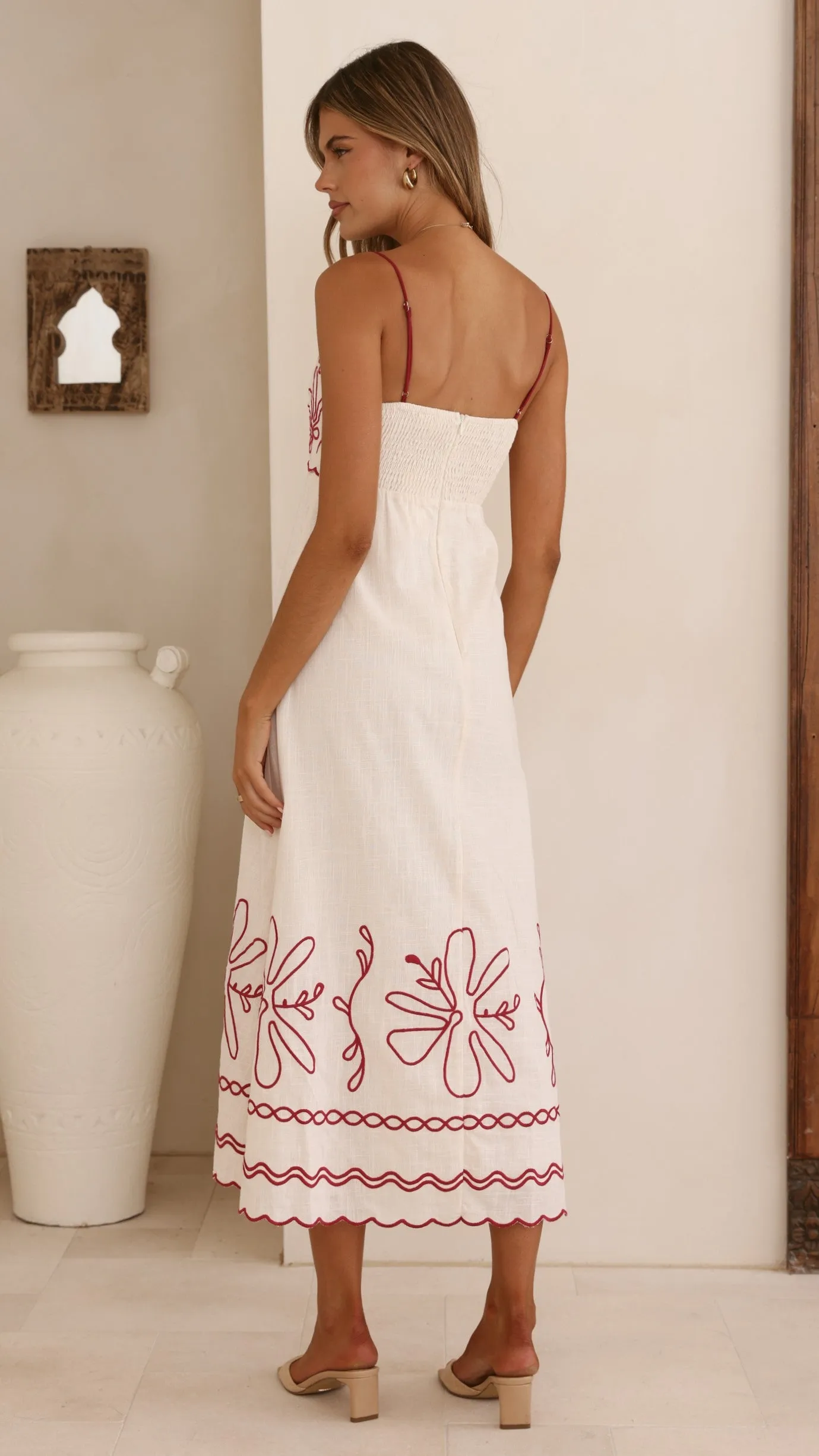 Mira Maxi Dress - Cream/Red sold by Billy J product image thumbnail 2