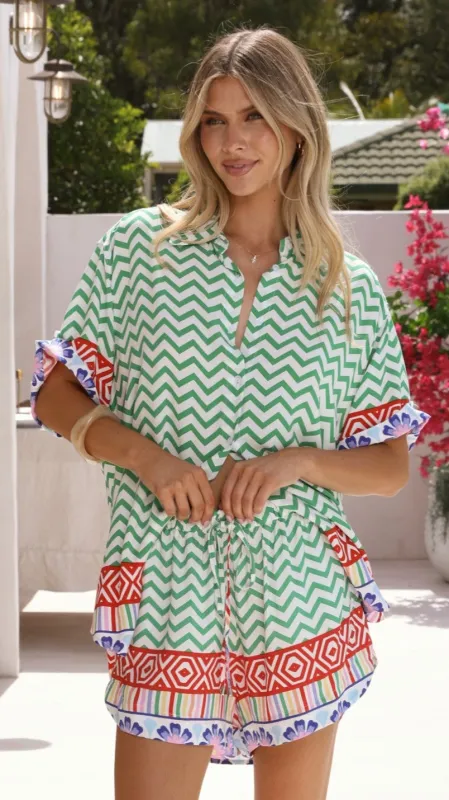 Lola Button Up Shirt - Ziggy Print sold by Billy J
