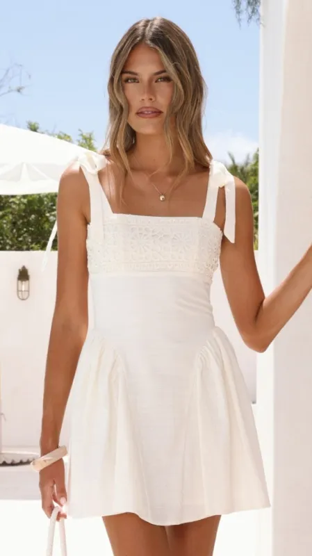 Nari Tie Strap Mini Dress - White sold by Billy J