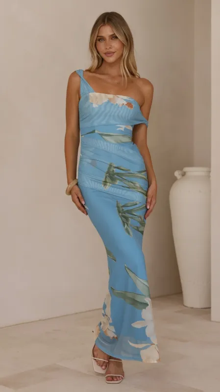Lena Maxi Dress - Blue Floral sold by Billy J
