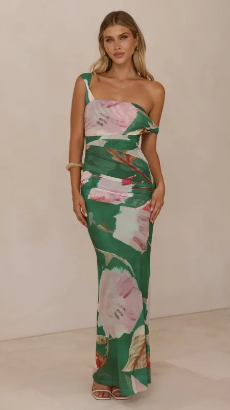 Lena Maxi Dress - Green Floral sold by Billy J