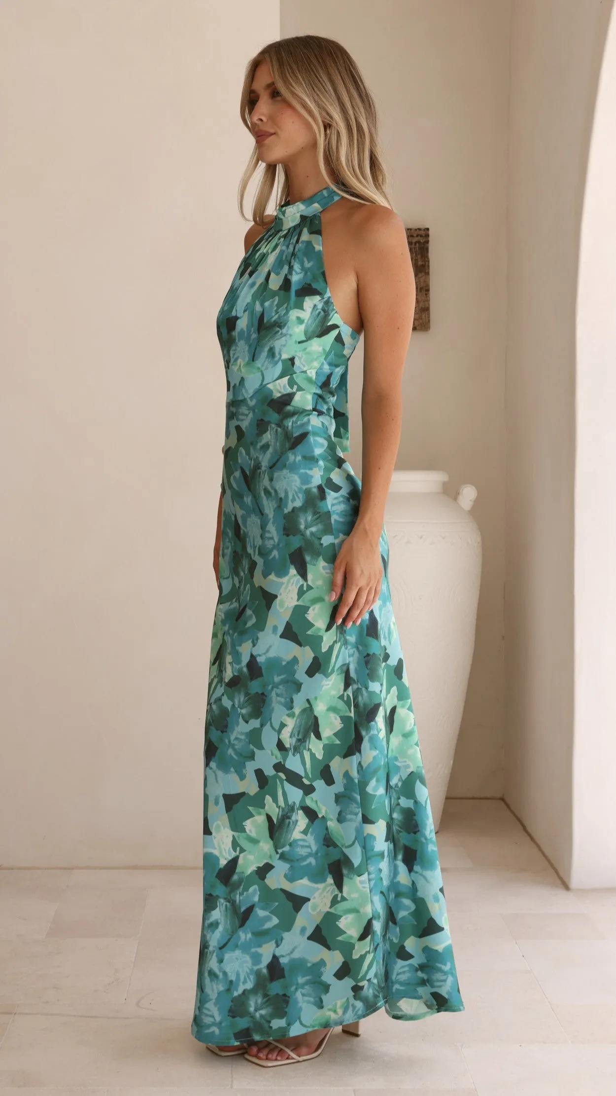 Oralia Maxi Dress - Dark Green Floral sold by Billy J product image thumbnail 5