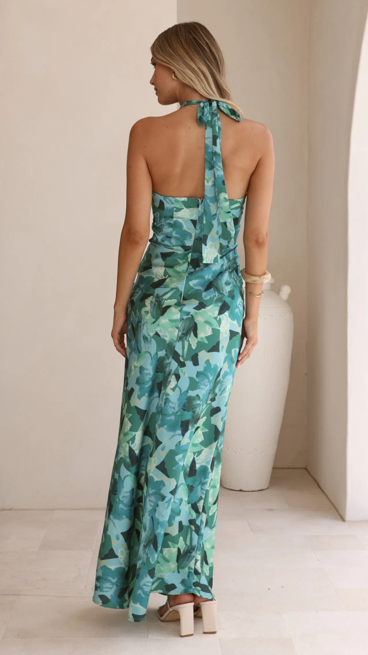 Oralia Maxi Dress - Dark Green Floral sold by Billy J product image thumbnail 2