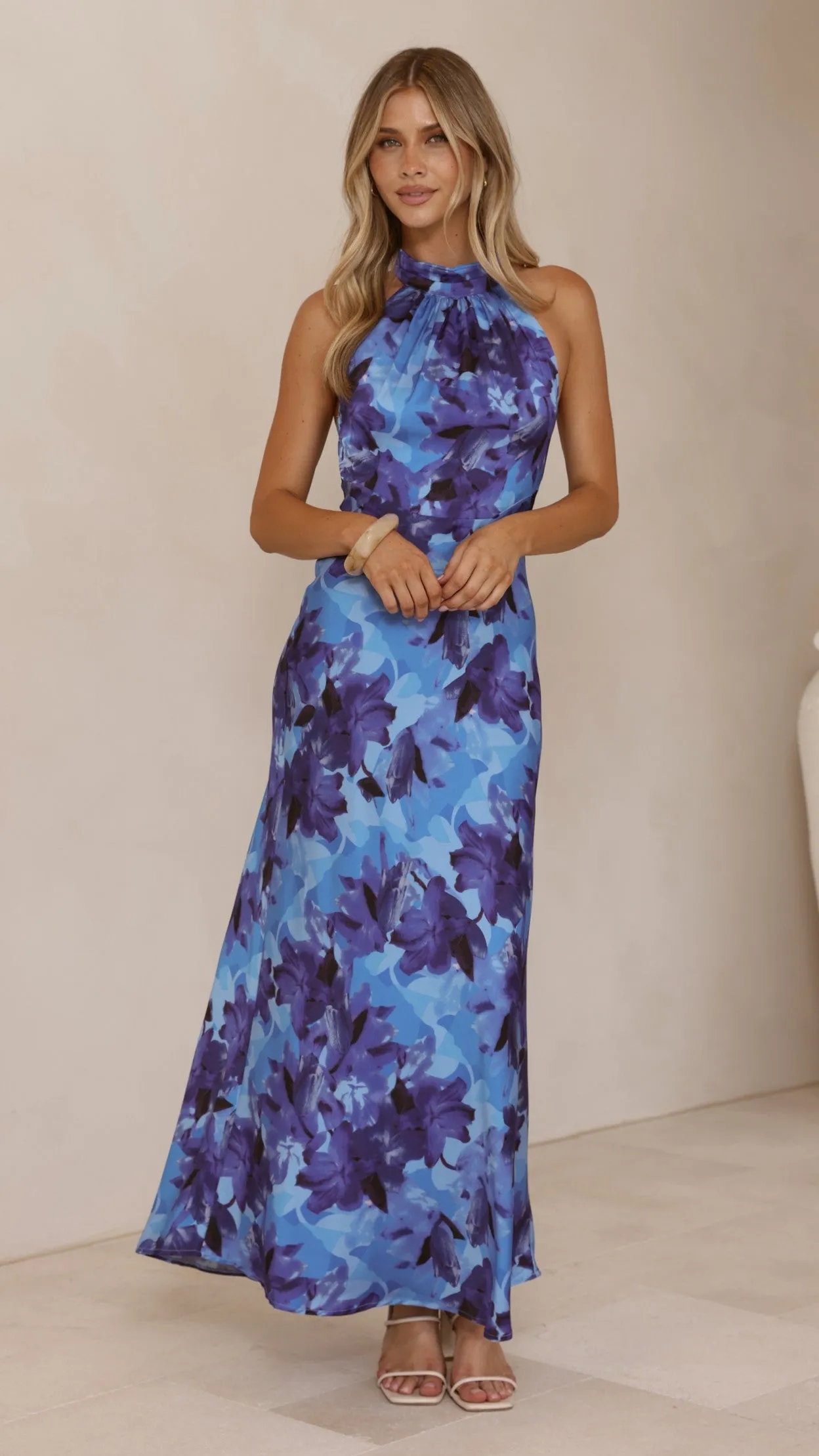 Oralia Maxi Dress - Blue Floral sold by Billy J product image thumbnail 5