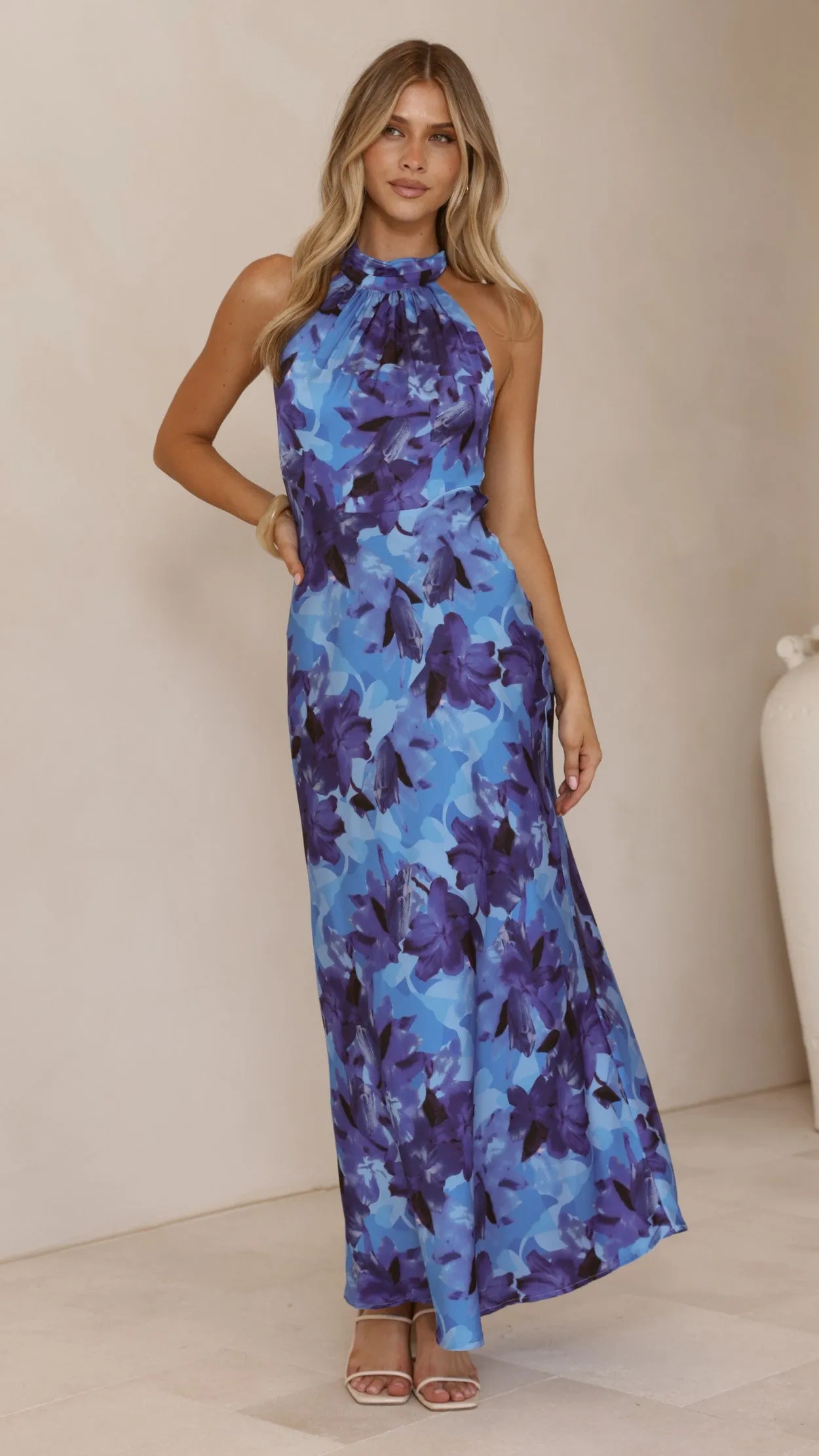 Oralia Maxi Dress - Blue Floral sold by Billy J product image thumbnail 3