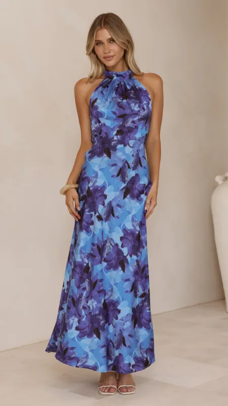 Oralia Maxi Dress - Blue Floral sold by Billy J