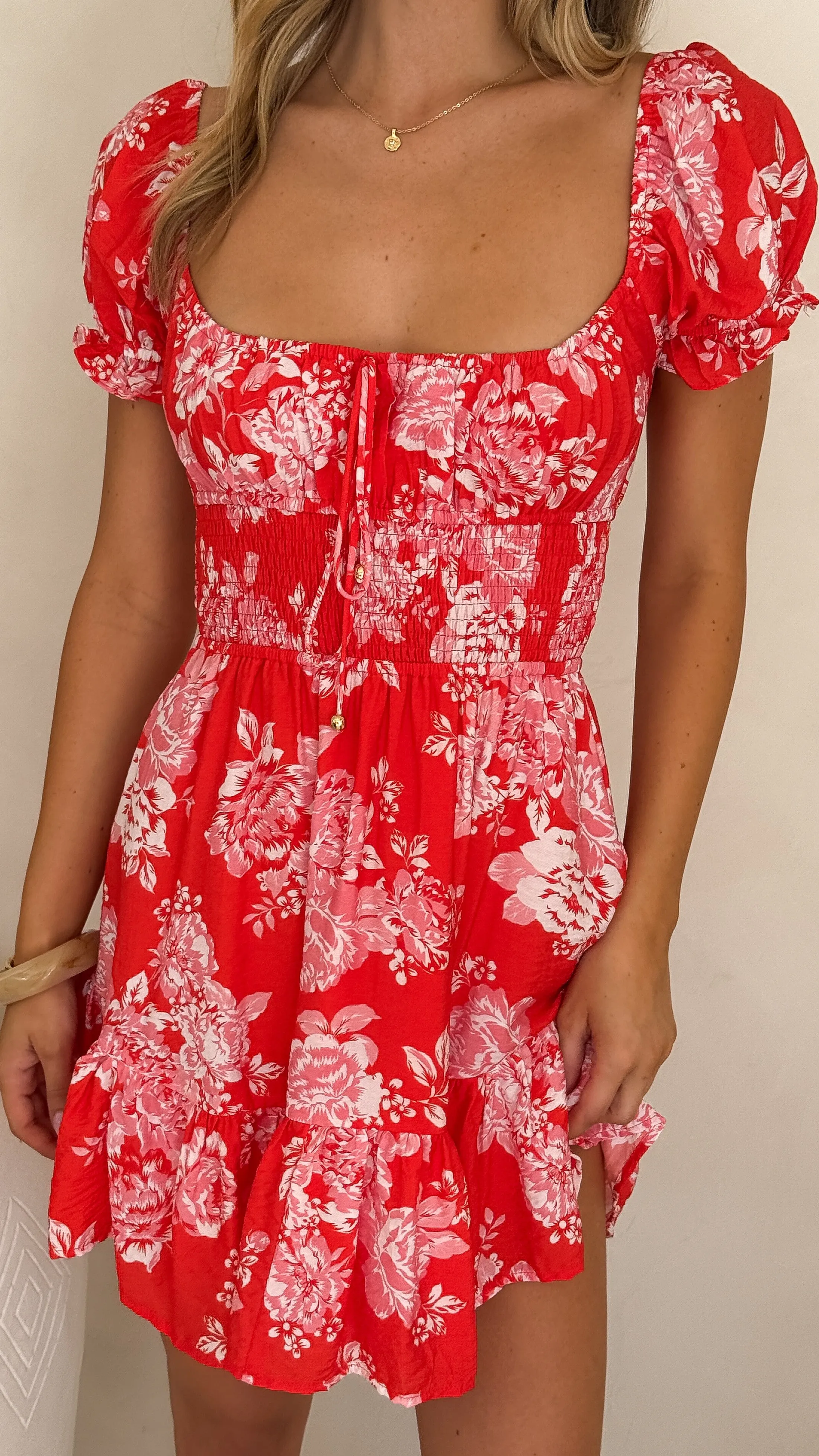 Kori Mini Dress - Red Floral sold by Billy J product image thumbnail 5