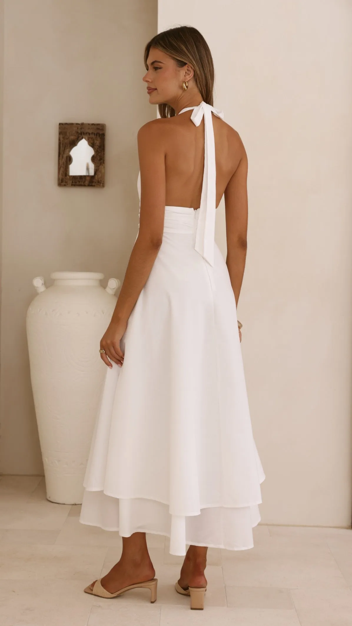 Kathy Halter Neck Maxi Dress - White sold by Billy J product image thumbnail 2