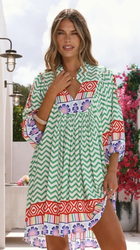 Boheme Mini Dress - Ziggy Print sold by Billy J