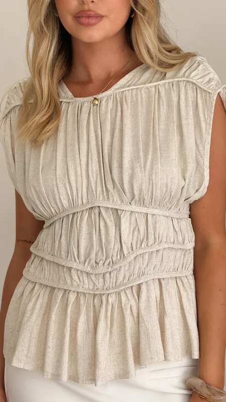 Amy Top - Oatmeal sold by Billy J