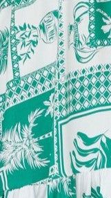 Melanie Mini Dress - Green/White Print sold by Billy J product image thumbnail 4