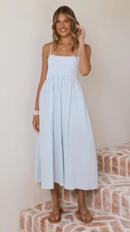 Kinsley Midi Dress - Blue made by Billy J