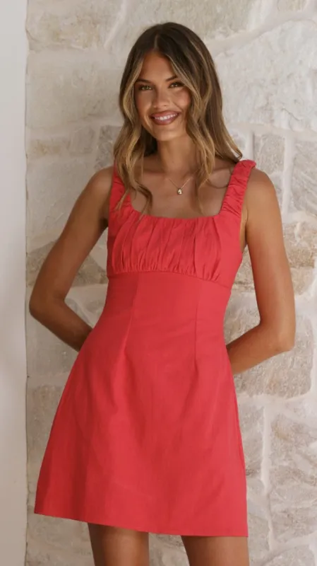 Adley Mini Dress - Red sold by Billy J