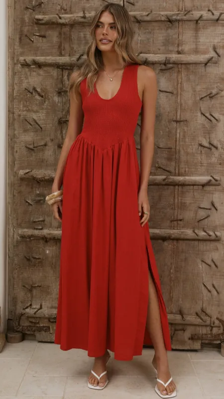 Amira Maxi Dress - Red made by Billy J