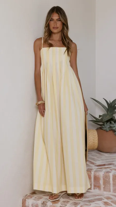 Pippa Maxi Dress - Yellow Stripe sold by Billy J