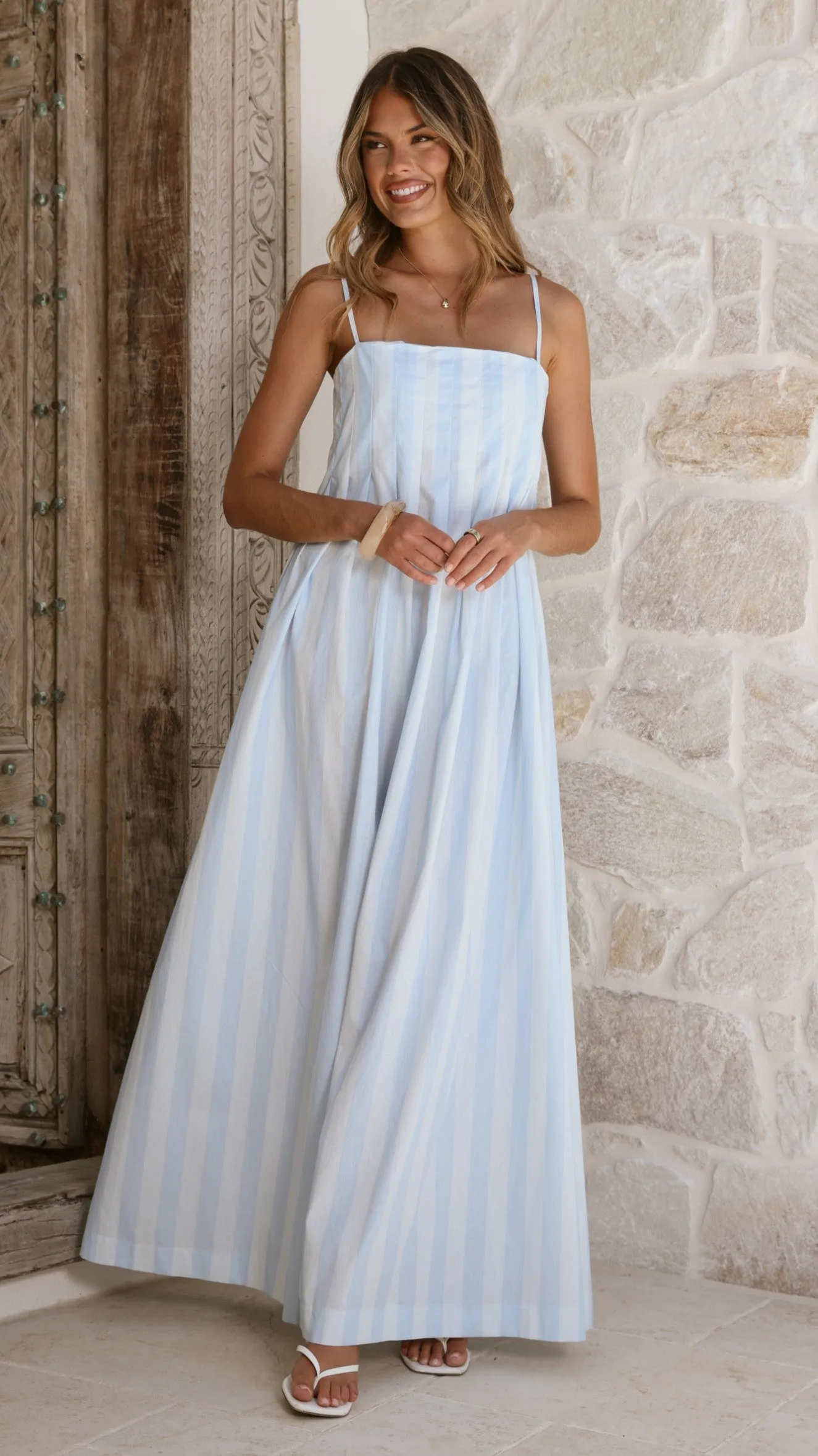 Pippa Maxi Dress - Blue Stripe sold by Billy J product image thumbnail 5