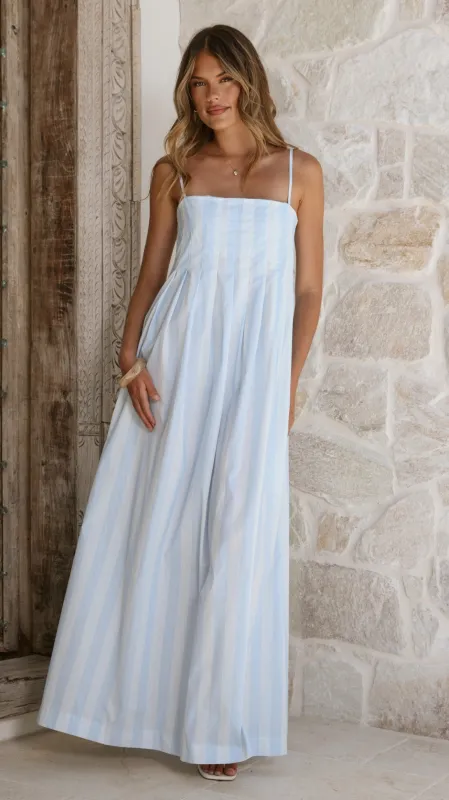 Pippa Maxi Dress - Blue Stripe sold by Billy J