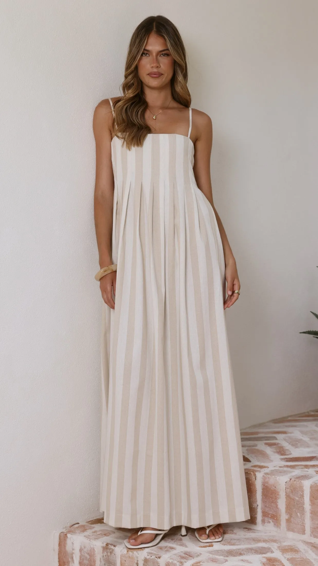 Pippa Maxi Dress - Beige Stripe sold by Billy J product image thumbnail 3