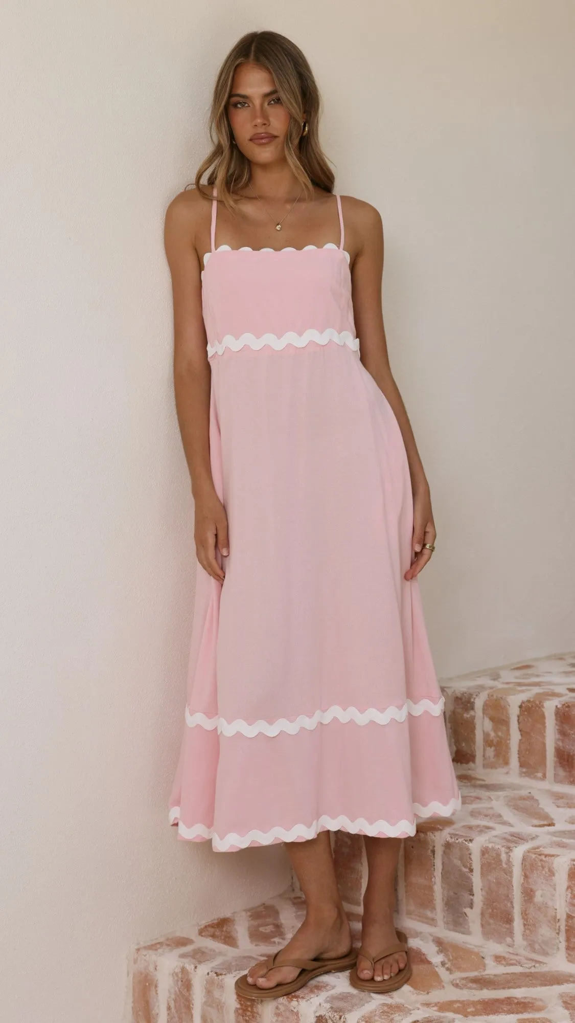 Seraphina Maxi Dress - Pink/White sold by Billy J product image thumbnail 3