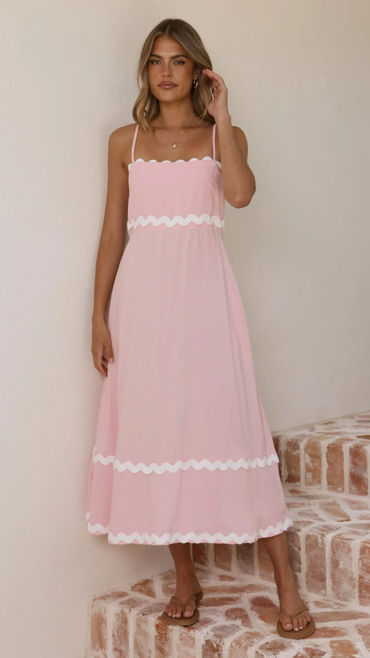Seraphina Maxi Dress - Pink/White sold by Billy J product image thumbnail 5