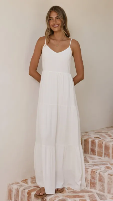 Shelley Maxi Dress - White made by Billy J