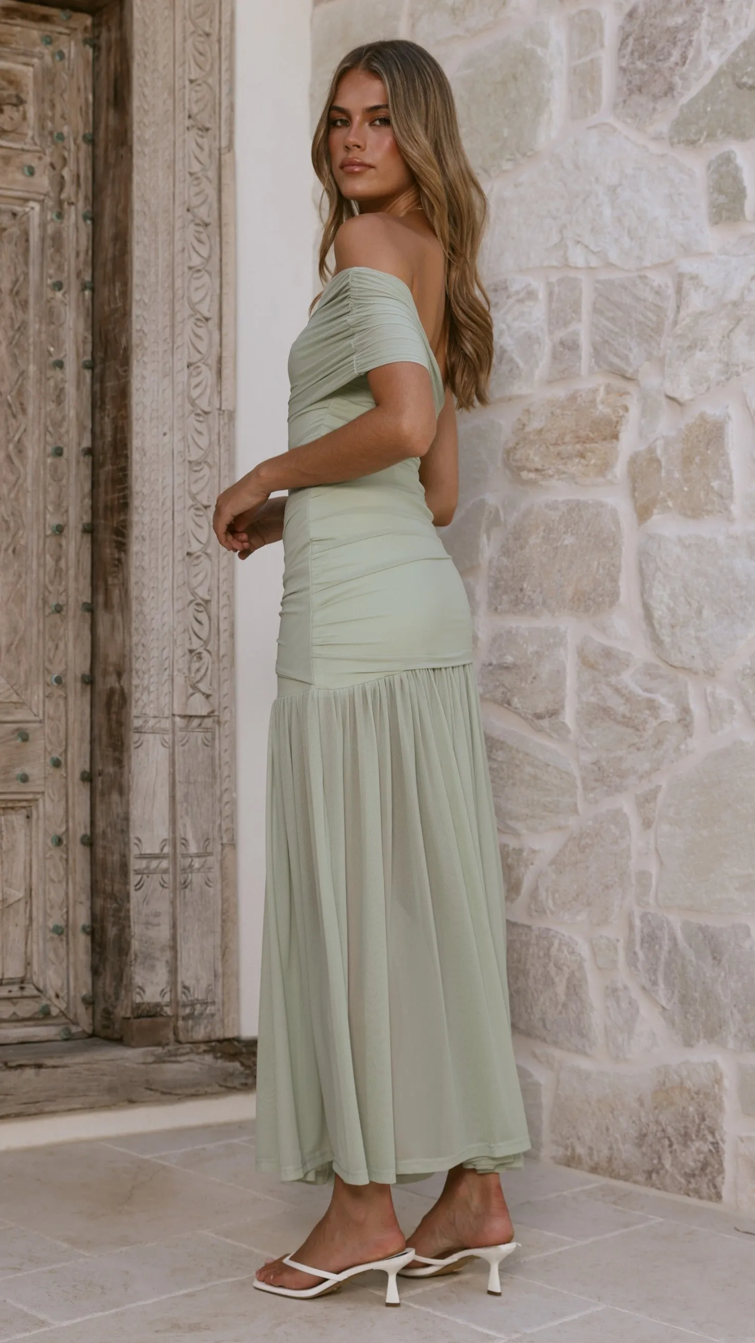 Dalia Maxi Dress - Sage sold by Billy J product image thumbnail 2