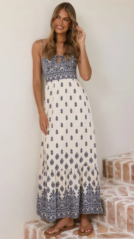 Sable Maxi Dress - Blue/White made by Billy J