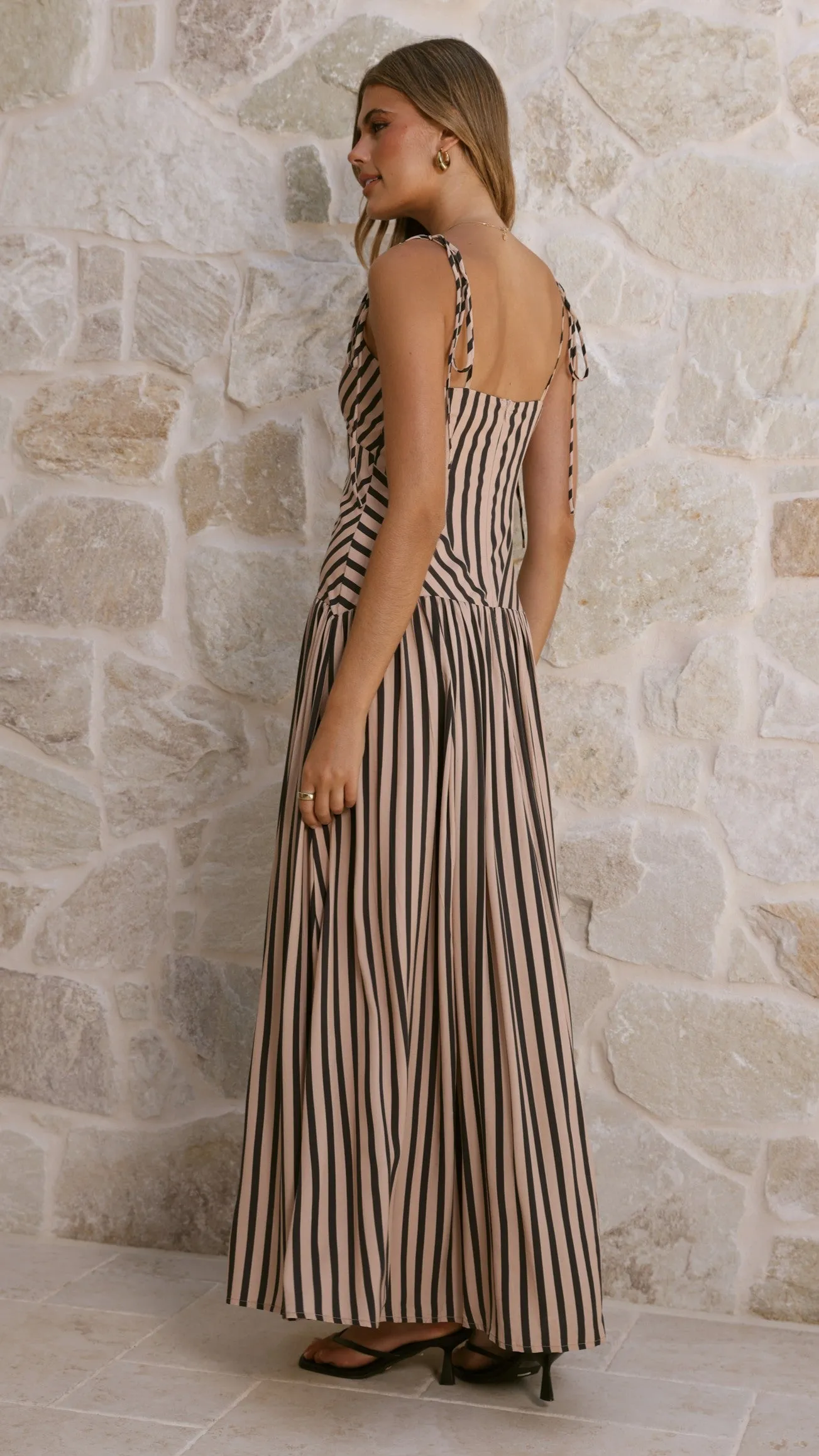 Zoriah Maxi Dress - Black/Beige Stripe sold by Billy J product image thumbnail 2