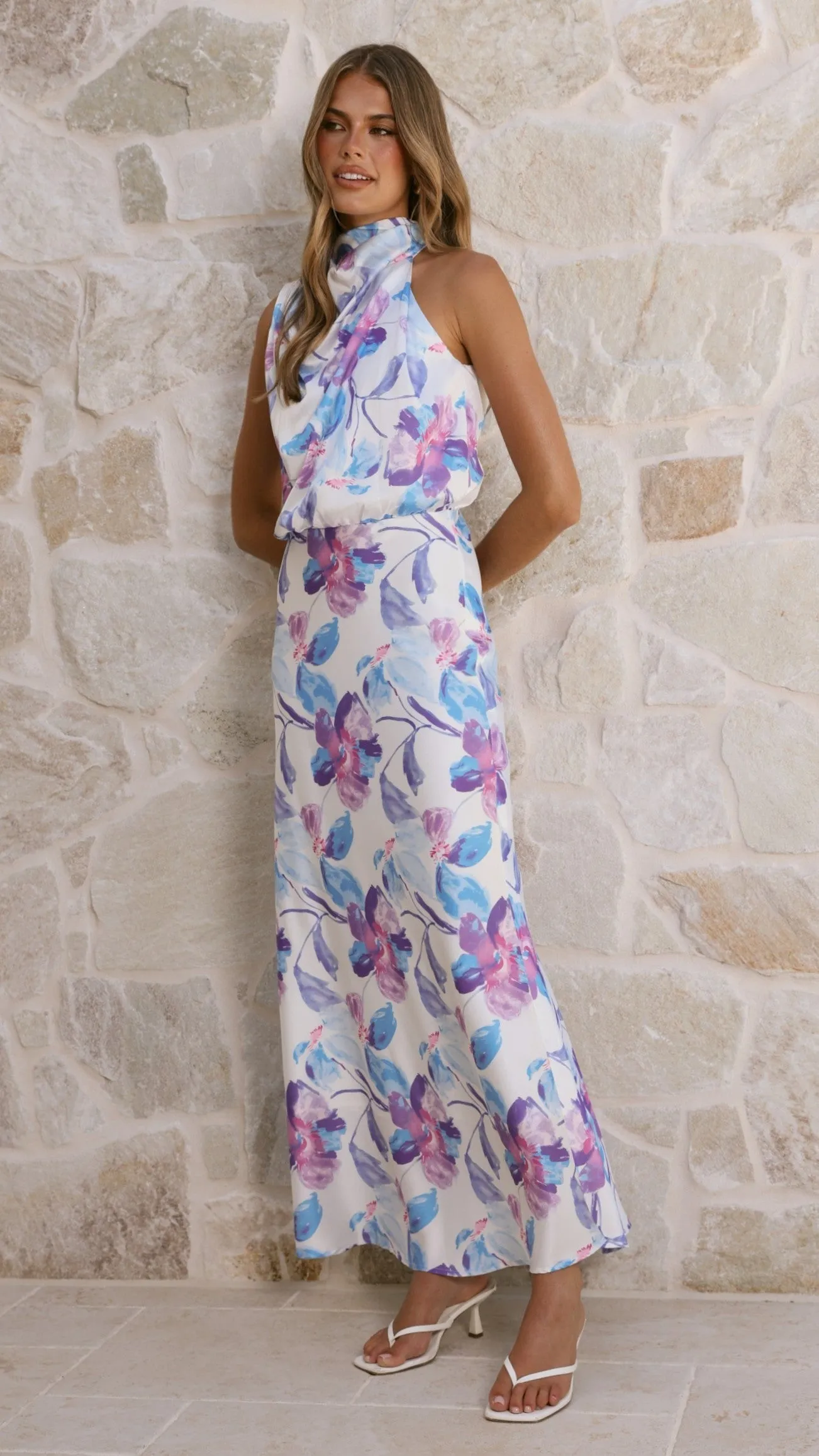 Marlie Maxi Dress - Blue Floral sold by Billy J product image thumbnail 3