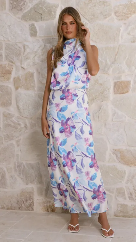 Marlie Maxi Dress - Blue Floral made by Billy J