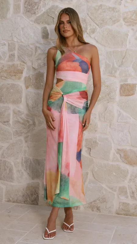Kourt Maxi Dress - Multi Abstract sold by Billy J