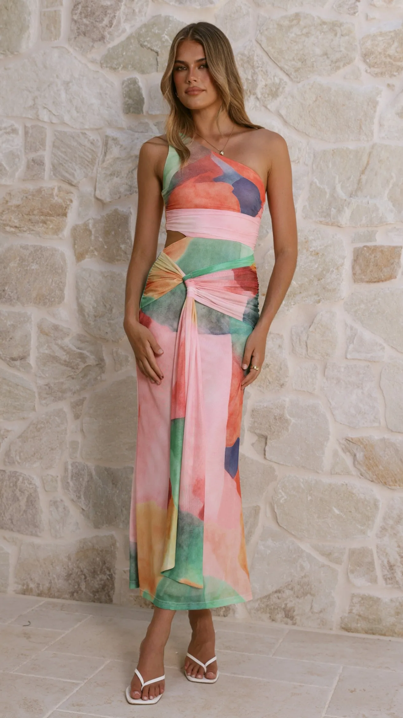 Kourt Maxi Dress - Multi Abstract sold by Billy J