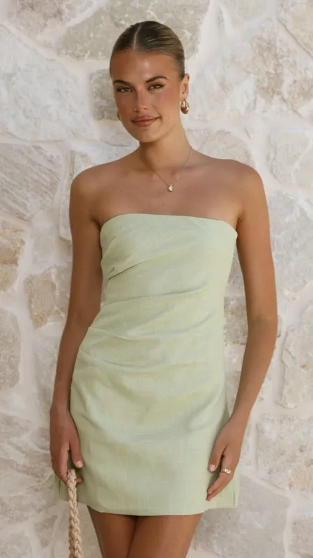 Dana Strapless Mini Dress - Mint made by Billy J