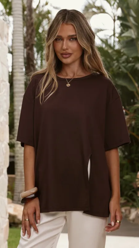 Indie Oversized Tee - Chocolate made by Billy J