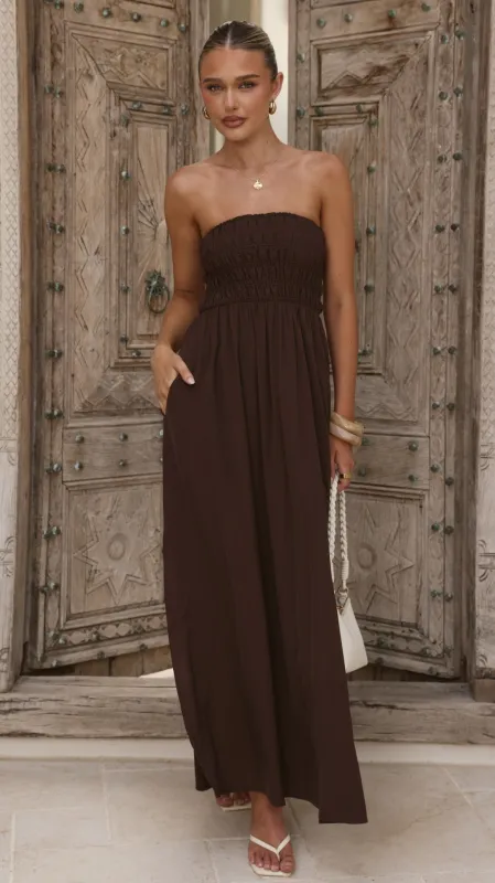 Marcy Maxi Dress - Brown made by Billy J