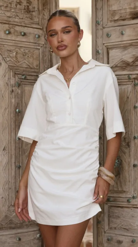 Sydney Mini Dress - White made by Billy J