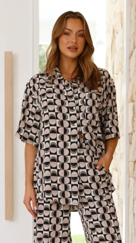 Annie Button Up Shirt - Palermo Print sold by Billy J