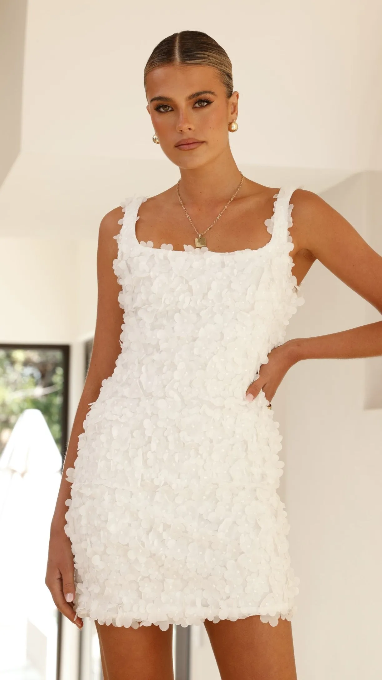 Allegra Mini Dress - White Floral sold by Billy J